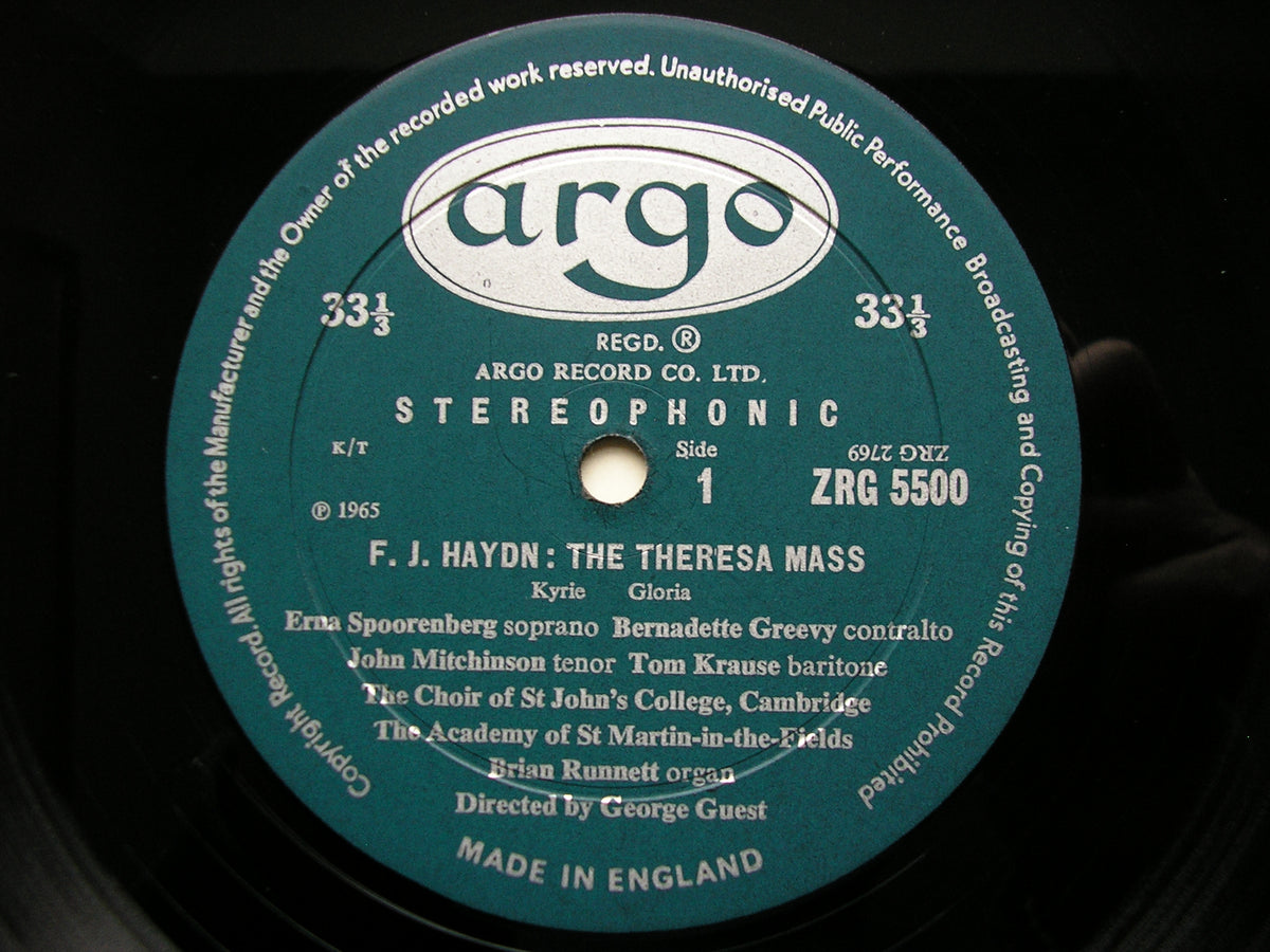 HAYDN: THERESA MASS     SOLOISTS / ASMIF / CHOIR / GUEST      ZRG 5500