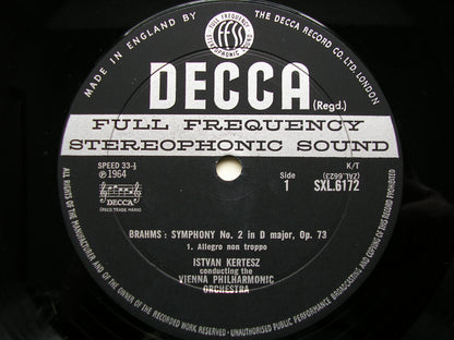 SXL 6172  BRAHMS: SYMPHONY No. 2      KERTESZ / VIENNA PHILHARMONIC     ED2
