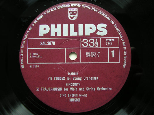20th CENTURY MUSIC FOR STRINGS: MARTIN / ROUSSEL / NIELSEN / HINDEMITH        I MUSICI       SAL 3678