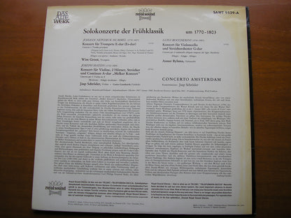 CONCERTOS OF THE EARLY CLASSICAL PERIOD: HUMMEL / HAYDN / BOCCHERINI       CONCERTO AMSTERDAM / JAAP SCHRODER       SAWT 9529