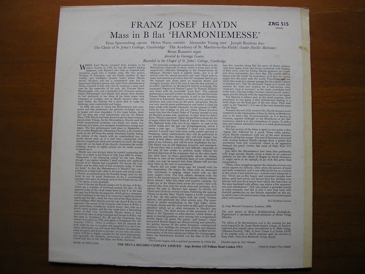 HAYDN: HARMONIEMESSE      SOLOISTS / CHOIR / ASMIF / GUEST        ZRG 515