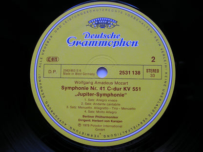 MOZART: SYMPHONIES  Nos. 40  &  41  'Jupiter'        KARAJAN / BERLIN PHILHARMONIC     2531 138