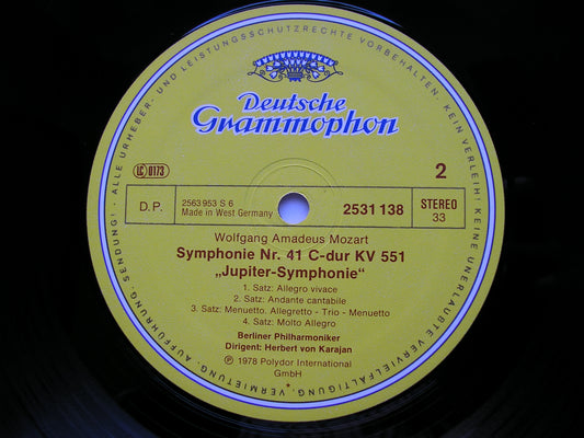 MOZART: SYMPHONIES  Nos. 40  &  41  'Jupiter'        KARAJAN / BERLIN PHILHARMONIC     2531 138