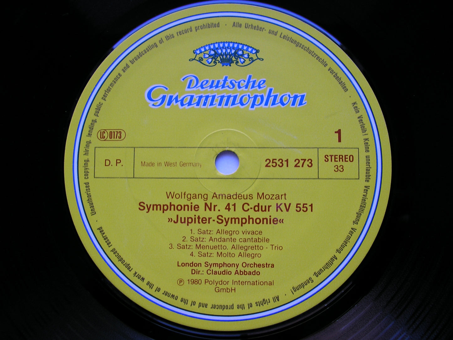 MOZART: SYMPHONIES Nos. 40  &  41  'Jupiter'      ABBADO / LONDON SYMPHONY     2531 273