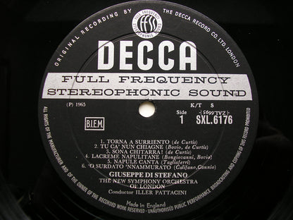 SXL 6176  DI STEFANO SINGS NEAPOLITAN SONGS: de CURTIS / COSTA / CARDILLO / BOVIO        NEW SYMPHONY ORCHESTRA / PATTACINI    ED1