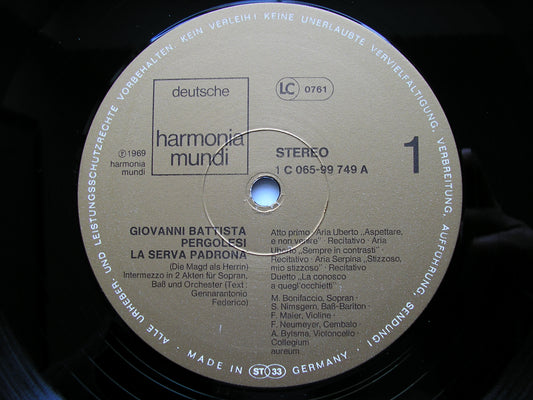 PERGOLESI: LA SERVA PADRONA  (1733)    BONIFACCIO / NIMSGERN / COLLEGIUM AUREUM / MAIER     065 99 749