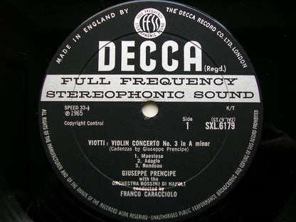 SXL 6179  VIOTTI: VIOLIN CONCERTO / BOCCHERINI: SYMPHONY  in C     PRENCIPE / ROSSINI ORCHESTRA OF NAPLES / CARACCIOLO    ED2