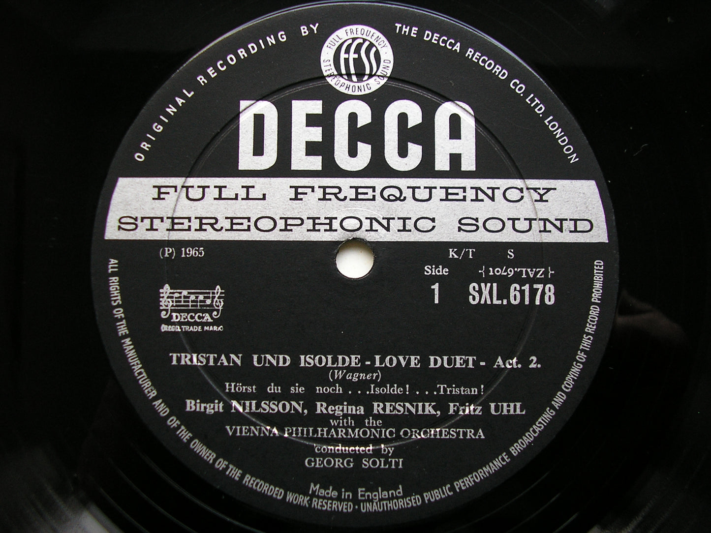 SXL 6178  WAGNER: TRISTAN & ISOLDE    ACT 2    Love Duet      NILSSON / WINDGASSEN / VIENNA PHILHARMONIC / SOLTI    ED1