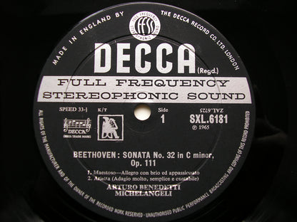 SXL 6181  BEETHOVEN: PIANO SONATA No. 32 / SONATAS BY GALUPPI & SCARLATTI     MICHELANGELI     ED2