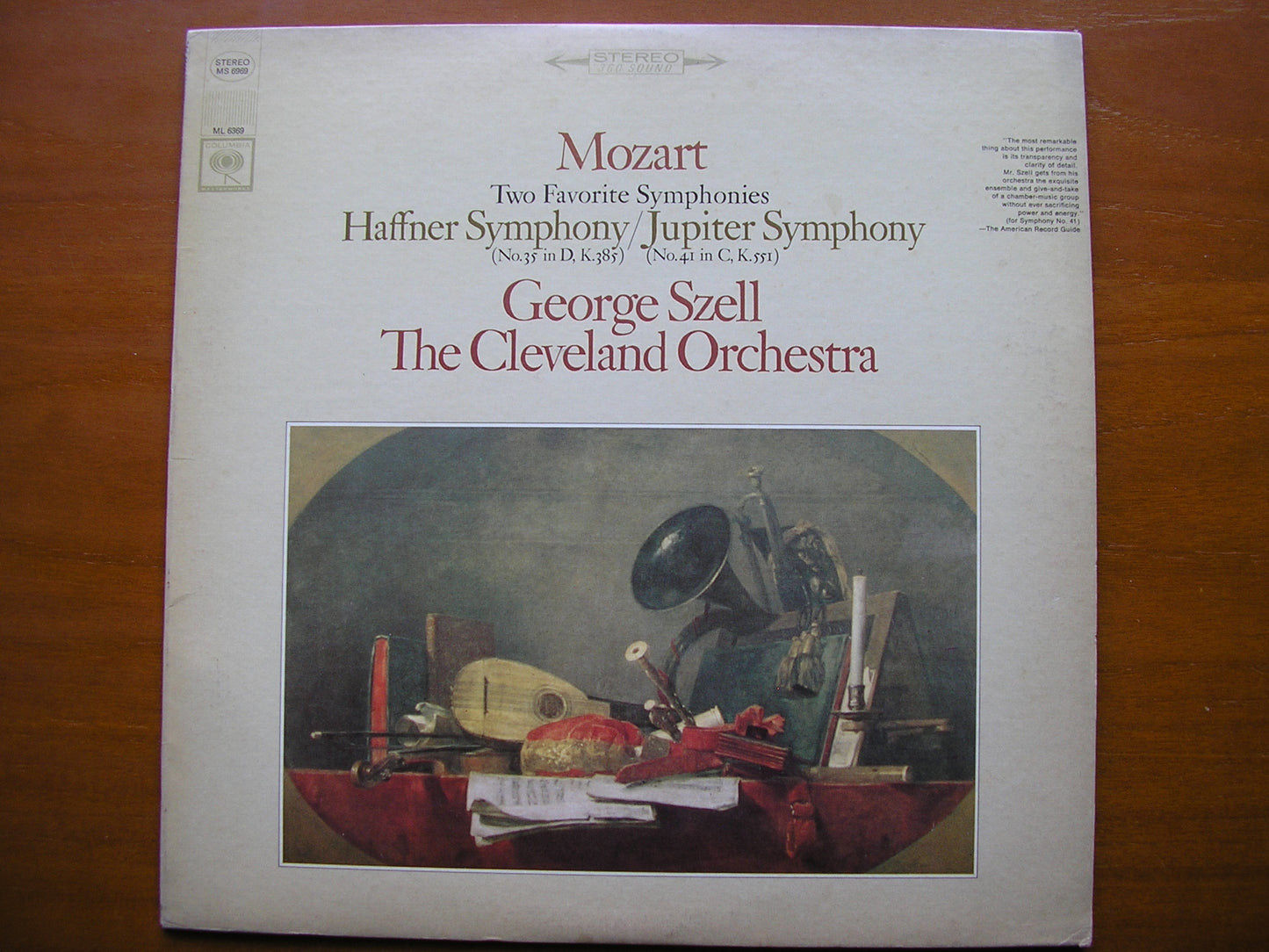 MOZART: SYMPHONIES  Nos. 35 'Haffner'  &  41  'Jupiter'      SZELL / CLEVELAND ORCHESTRA     MS 6969