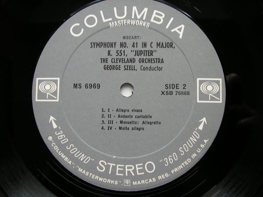 MOZART: SYMPHONIES  Nos. 35 'Haffner'  &  41  'Jupiter'      SZELL / CLEVELAND ORCHESTRA     MS 6969