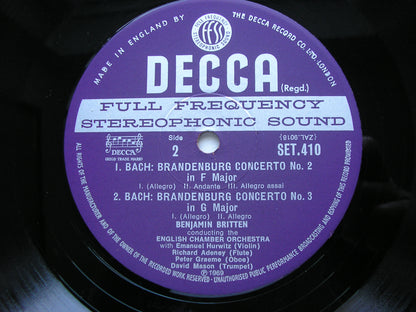 BACH: THE BRANDENBURG CONCERTOS BENJAMIN BRITTEN / ENGLISH CHAMBER ORCHESTRA SET 410-411