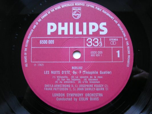 BERLIOZ: LES NUITS D'ETE / COMPLETE ORCHESTRAL SONGS     SOLOISTS / LONDON SYMPHONY / DAVIS    SAL 3789