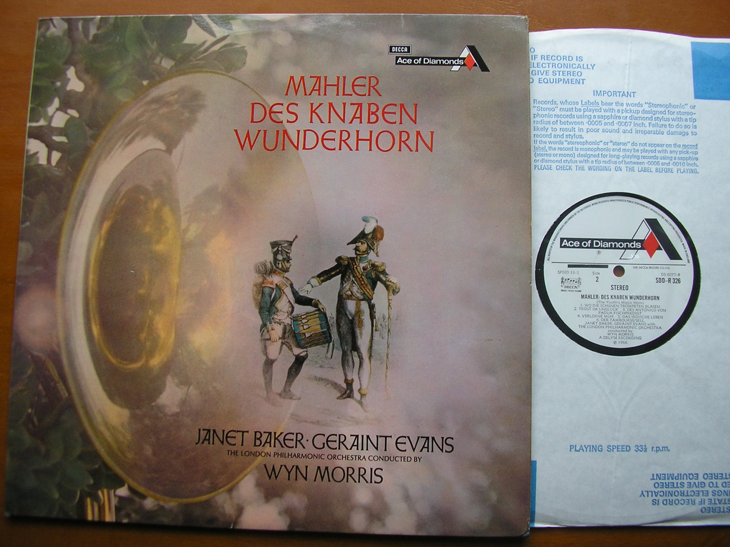 MAHLER: DES KNABEN WUNDERHORN     BAKER / EVANS / LONDON PHILHARMONIC / MORRIS      SDD-R 326