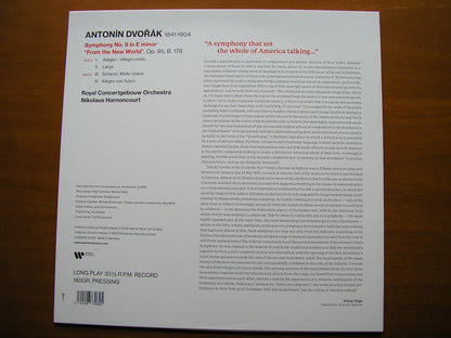 DVORAK: SYMPHONY No. 9  'From the New World'      HARNONCOURT / CONCERTGEBOUW     0190296730825