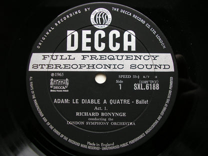 SXL 6188  ADAM:  LE DIABLE A QUATRE  complete ballet     BONYNGE / LONDON SYMPHONY    ED1