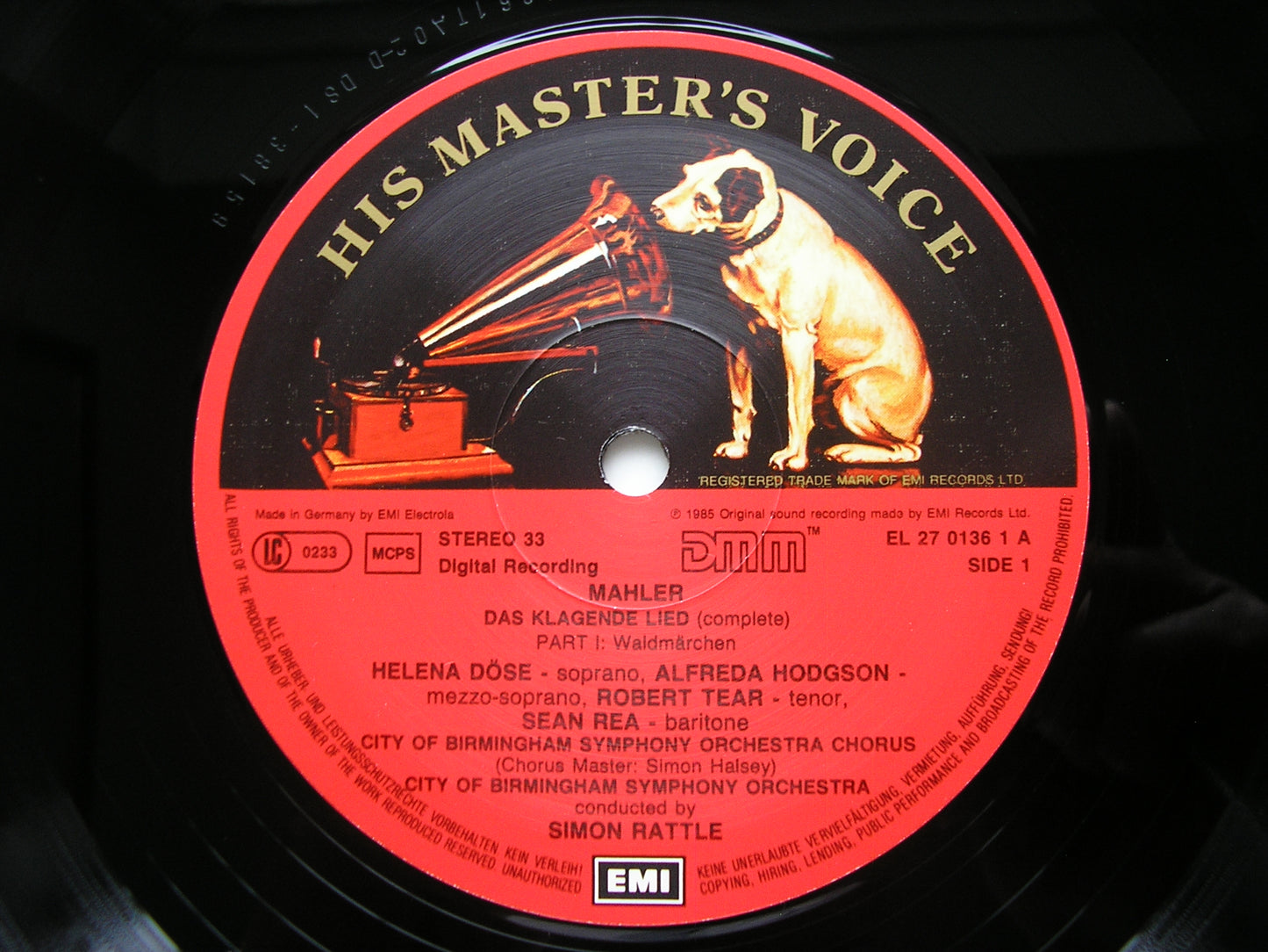 MAHLER: DAS KLAGENDE LIED       SOLOISTS / CITY OF BIRMINGHAM SYMPHONY / RATTLE     27 0136