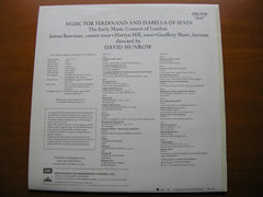 MUSIC FOR FERDINAND & ISABELLA: VOCAL & INSTRUMENTAL MUSIC       SOLOISTS / THE EARLY MUSIC CONSORT OF LONDON / MUNROW    CSD 3738