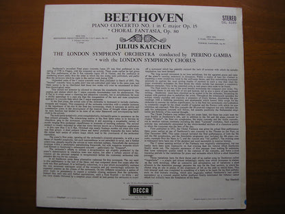 SXL 6189  BEETHOVEN: PIANO CONCERTO No. 1 / CHORAL FANTASIA    KATCHEN / LONDON SYMPHONY / GAMBA     ED1