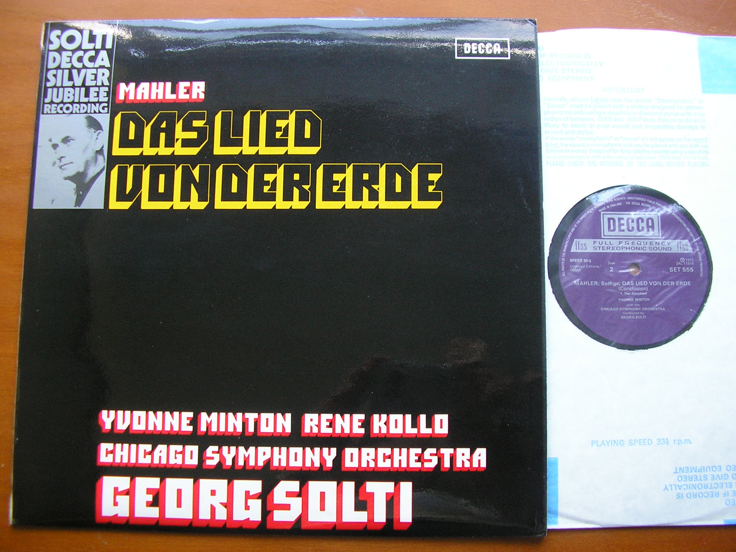 MAHLER: DAS LIED VON DER ERDE     MINTON / KOLLO / CHICAGO SYMPHONY / SOLTI      SET 555