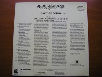 GREENSLEEVES TO A GROUND       MALCOM / THE EARLY MUSIC CONSORT OF LONDON / MUNROW      CSD 3781