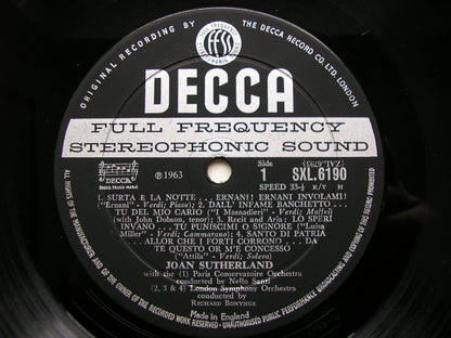 SXL 6190  SUTHERLAND SINGS VERDI         BONYNGE / SANTI / PRITCHARD / MOLINARI-PRADELLI     ED1