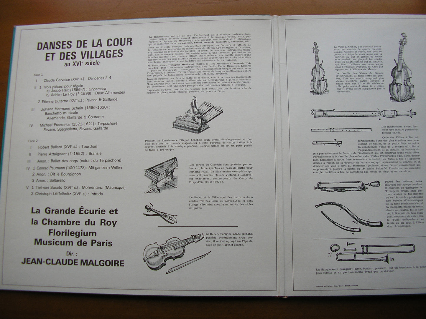 16th CENTURY DANCE MUSIC FROM COURT & VILLAGE        MALGOIRE    CBS 76183