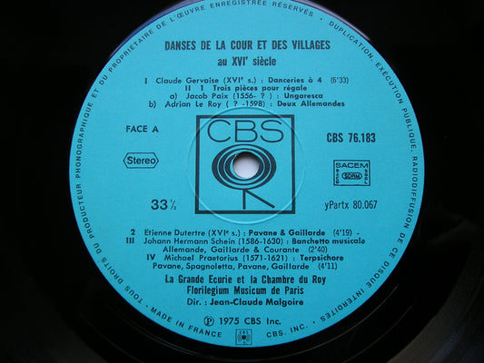 16th CENTURY DANCE MUSIC FROM COURT & VILLAGE        MALGOIRE    CBS 76183