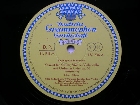 BEETHOVEN: TRIPLE CONCERTO ANDA / SCHEIDERHAN / FOURNIER / FRICSAY DG 136 236
