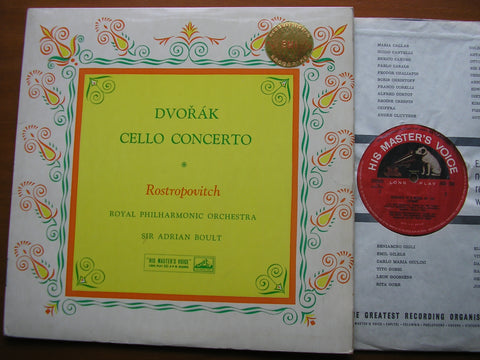 DVORAK: CELLO CONCERTO   ROSTROPOVICH / ROYAL PHILHARMONIC / BOULT   ASD 358