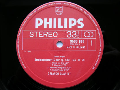 HAYDN: STRING QUARTETS Op. 54  nos. 1 & 2       ORLANDO QUARTET      9500 996