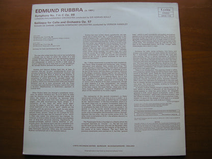 RUBBRA: SYMPHONY No. 7 / SOLILOQUY FOR CELLO & ORCHESTRA CELLO       BOULT / NPO / DE SARAM / LSO / VERNON HANDLEY     SRCS 119