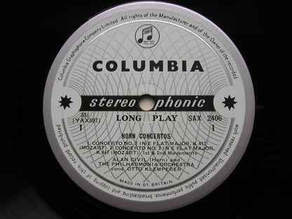MOZART: HORN CONCERTOS  ALAN CIVIL / PHILHARMONIA / KLEMPERER SAX 2406