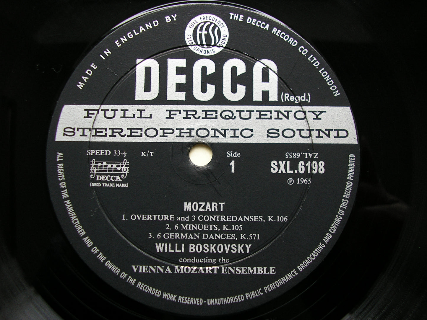 SXL 6198  MOZART: COMPLETE DANCES & MARCHES  Volume 5      BOSKOVSKY / VIENNA MOZART ENSEMBLE    ED2