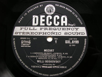 SXL 6199  MOZART: COMPLETE DANCES & MARCHES  Volume 6      BOSKOVSKY / VIENNA MOZART ENSEMBLE    ED2