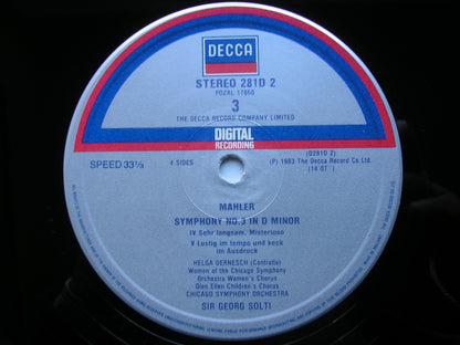 MAHLER: SYMPHONY No. 3     HELGA DERNESCH / CHICAGO SYMPHONY / GEORG SOLTI    D281D 2