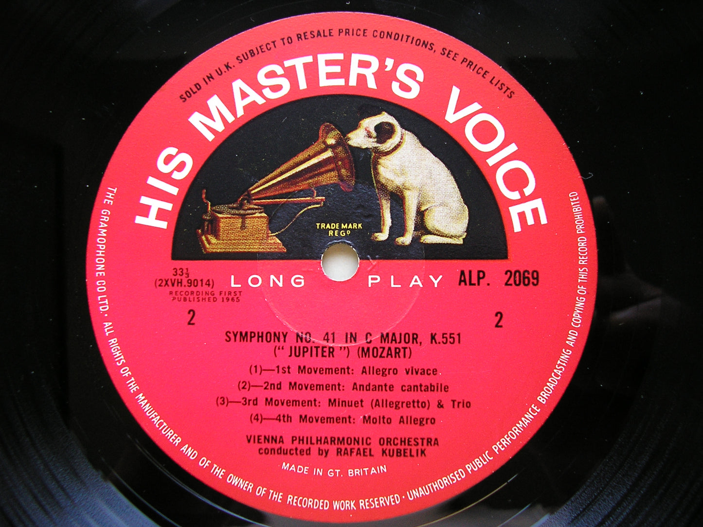 MOZART: SYMPHONIES Nos. 35  &  41  'Jupiter'       KUBELIK / VIENNA PHILHARMONIC     ALP 2069