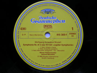 MOZART: SYMPHONIES Nos. 35 'Haffner'  &  41 'Jupiter'     BERNSTEIN / VIENNA PHILHARMONIC     415 305