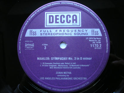 MAHLER: SYMPHONY No. 3     FORRESTER / LOS ANGELES PHILHARMONIC / MEHTA    D117D 2