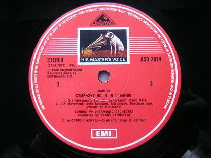 MAHLER: SYMPHONY No. 3   ORTRUN WENKEL / LONDON PHILHARMONIC / KLAUS TENNSTEDT    SLS 5195