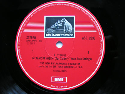STRAUSS: METAMORPHOSEN / ELGAR: SERENADE / ARENSKY: VARIATIONS      BARBIROLLI /  LSO / NPO       ASD 2830