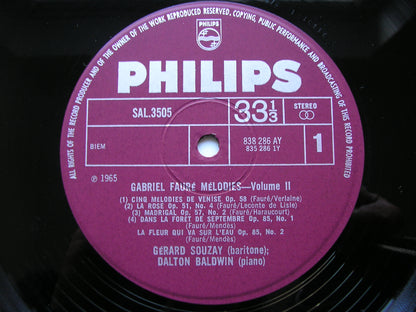 FAURE: SONGS      GERARD SOUZAY / DALTON BALDWIN     SAL 3505