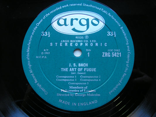BACH: THE ART OF FUGUE     MALCOLM / PHILOMUSICA OF LONDON     ZRG 5421 / 2