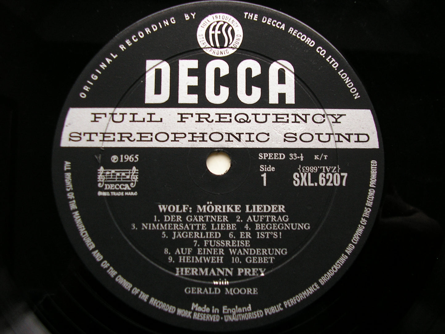 SXL 6207 WOLF: MORIKE LIEDER / PFITZNER: EICHENDORF LIEDER      PREY / MOORE    ED1