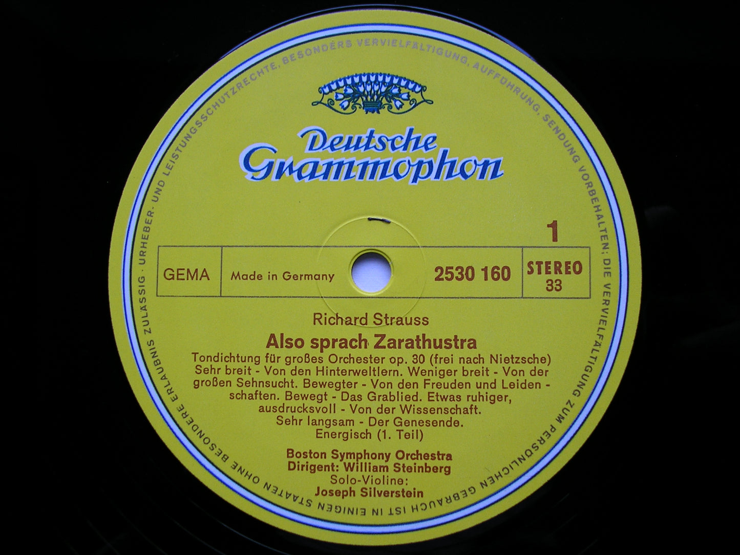 STRAUSS: ALSO SPRACH ZARATHUSTRA     STEINBERG / BOSTON SYMPHONY     2530 160