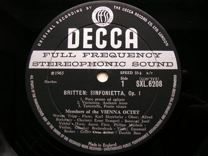 SXL 6208  BRITTEN: SINFONIETTA / HINDEMITH: OCTET     THE VIENNA OCTET      ED1