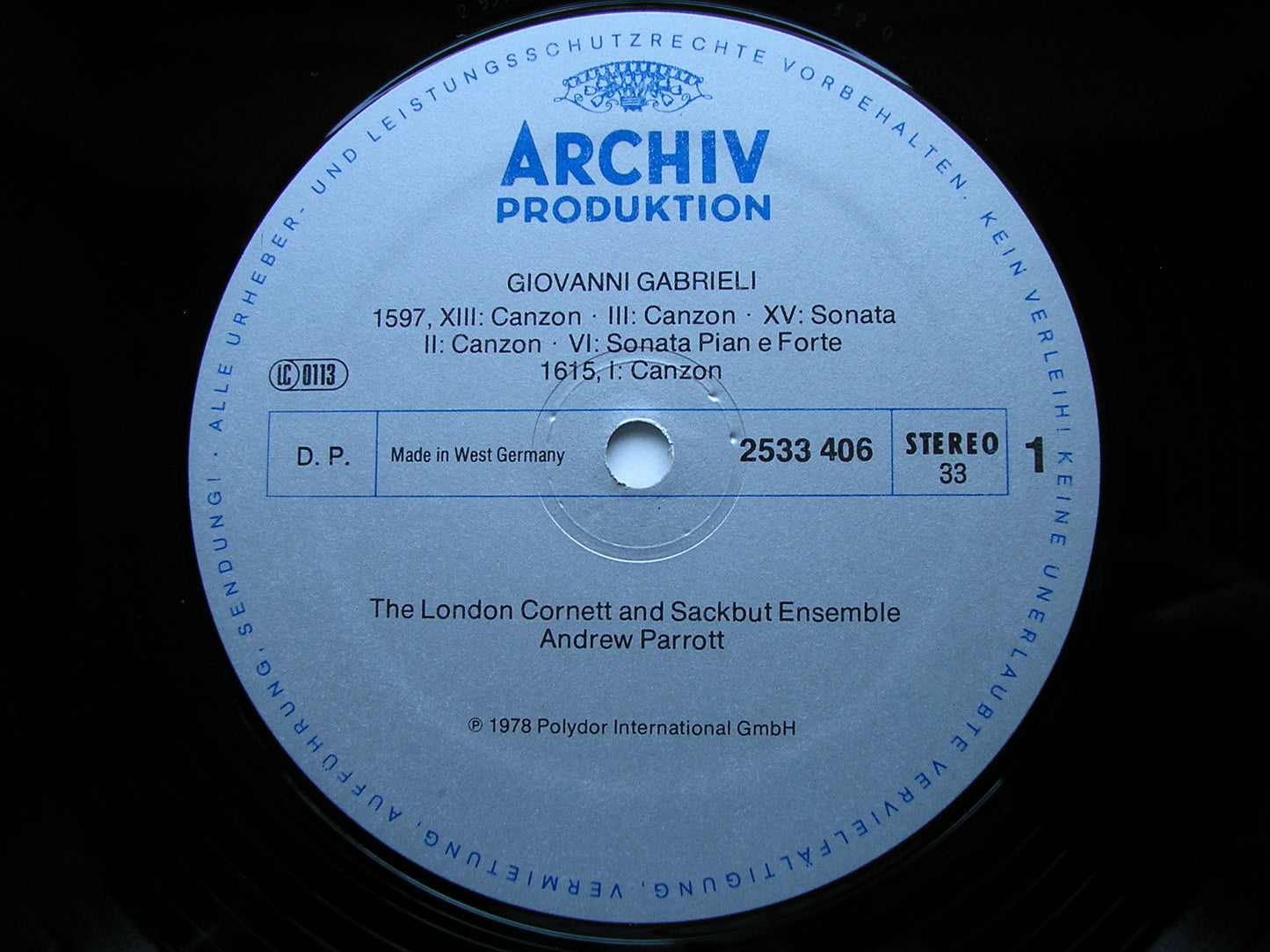 GABRIELI: CANZONI e SONATE  1597 - 1615      LONDON CORNETT & SACKBUT ENSEMBLE     2533 406
