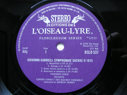 GABRIELI: SYMPHONIAE SACRAE II  (1615)      TAVERNER CHOIR / LONDON CORNETT & SACKBUT ENSEMBLE     DSLO 537
