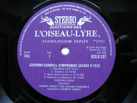 GABRIELI: SYMPHONIAE SACRAE II  (1615)      TAVERNER CHOIR / LONDON CORNETT & SACKBUT ENSEMBLE     DSLO 537