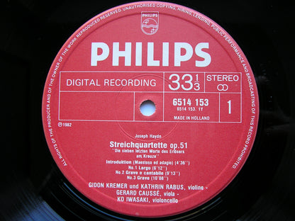 HAYDN: STRING QUARTETS Op. 51  'The Seven Last Words From The Cross'   KREMER / RABUS / CAUSSE / IWASAKI      6514 153